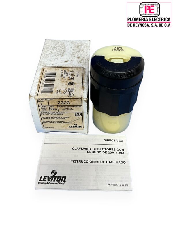 Contacto de Seg. 20A 2P 3H 250V 2323 HUBBELL