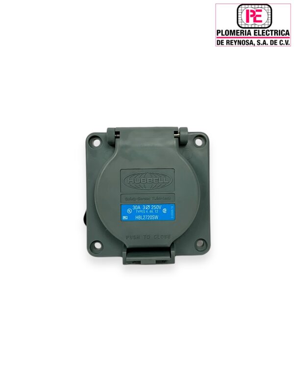 Contacto Fijo Seg 30A 3P 4H 250V A P/AGUA HUBBELL - Imagen 3