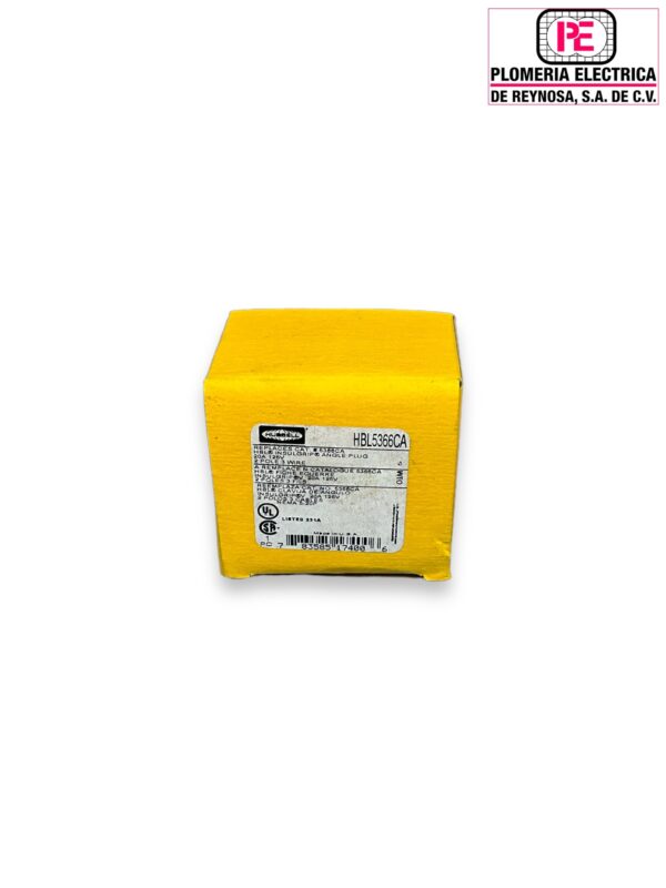 Clavija 20A 2P 3H 125V NGO/BCO HUBBELL - Imagen 2